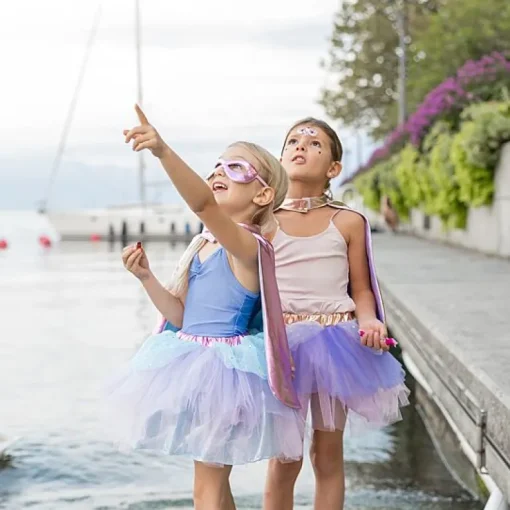 Superheldenkostuum Met Tutu En Masker Metallic Rose Gold Lilac