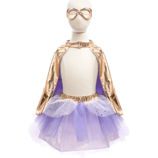 Superheldenkostuum Met Tutu En Masker Metallic Rose Gold Lilac