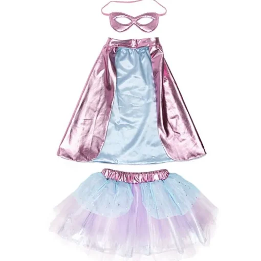 Superheldenkostuum Met Tutu En Masker Super-Duper Pink Light Blue