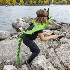Verkleedaccessoire - Dragon Tail Green
