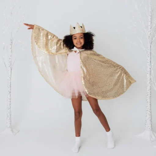 Verkleedcape Gracious Gold Sequins