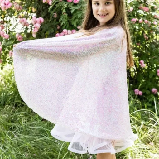 Verkleedcape Pink Sequins Twirl Cape