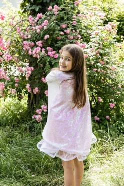 Verkleedcape Pink Sequins Twirl Cape