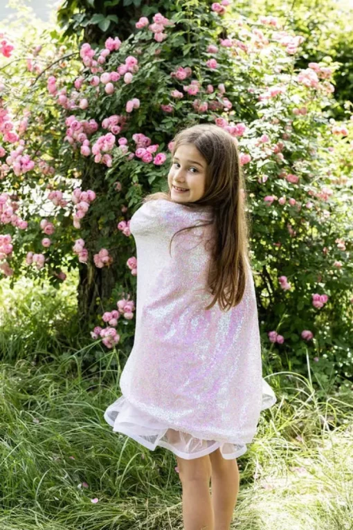 Verkleedcape Pink Sequins Twirl Cape