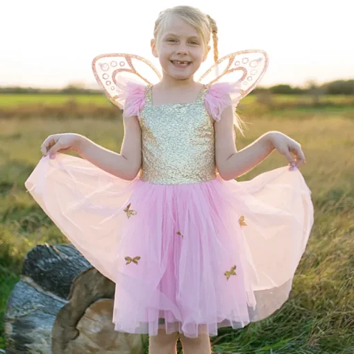 Verkleedjurk Met Feeënvleugels Gold Butterfly
