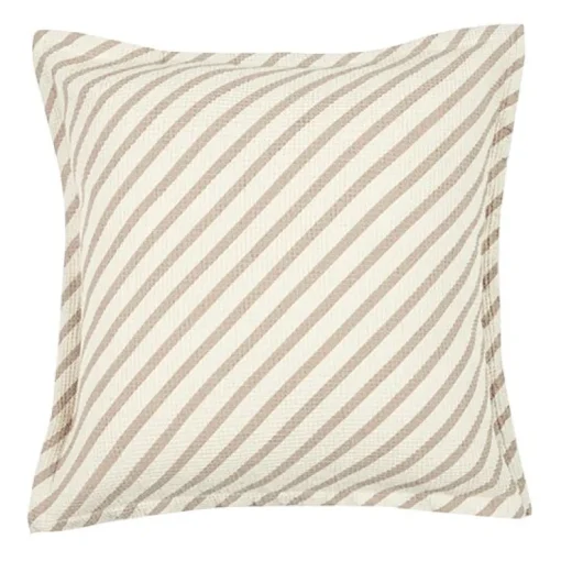 Vierkant Kussen Landscape Waffle Stripes Natural