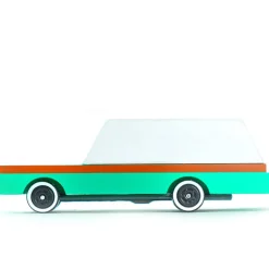 Wagon Teal (F240) 8,9X4,1X3Cm, Wooden Diecast, Magnetic, In