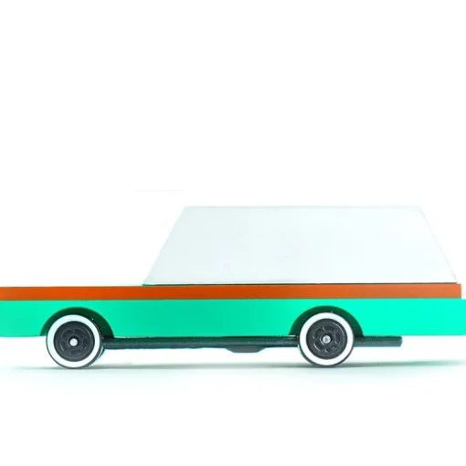 Wagon Teal (F240) 8,9X4,1X3Cm, Wooden Diecast, Magnetic, In