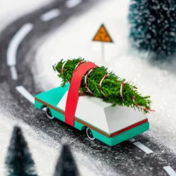 Wagon Teal (F240) 8,9X4,1X3Cm, Wooden Diecast, Magnetic, In