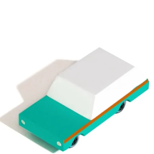 Wagon Teal (F240) 8,9X4,1X3Cm, Wooden Diecast, Magnetic, In