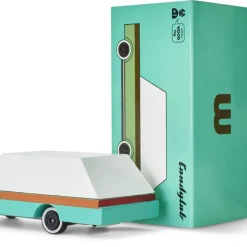 Wagon Teal (F240) 8,9X4,1X3Cm, Wooden Diecast, Magnetic, In