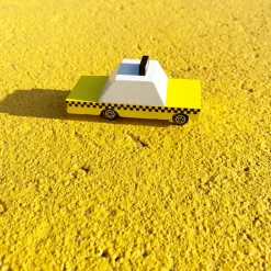 Yellow Taxi (F102) 8,9X4,1X2,5Cm, Wooden Diecast, In Giftbox,