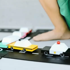 Yellow Taxi (F102) 8,9X4,1X2,5Cm, Wooden Diecast, In Giftbox,
