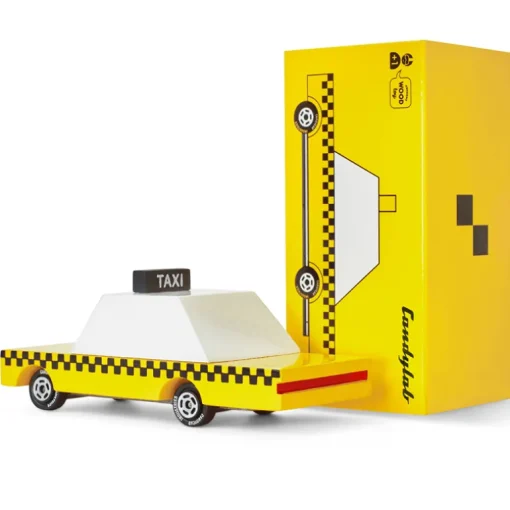 Yellow Taxi (F102) 8,9X4,1X2,5Cm, Wooden Diecast, In Giftbox,