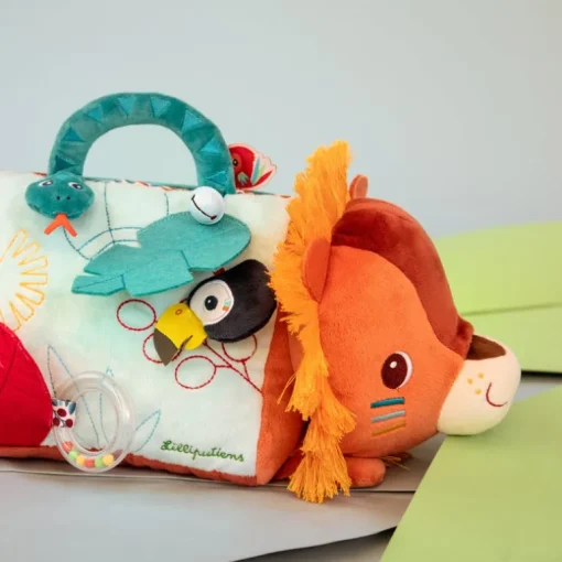 Zacht babyspeeltje spiegel - Jack activiteitendriehoek met spiegel